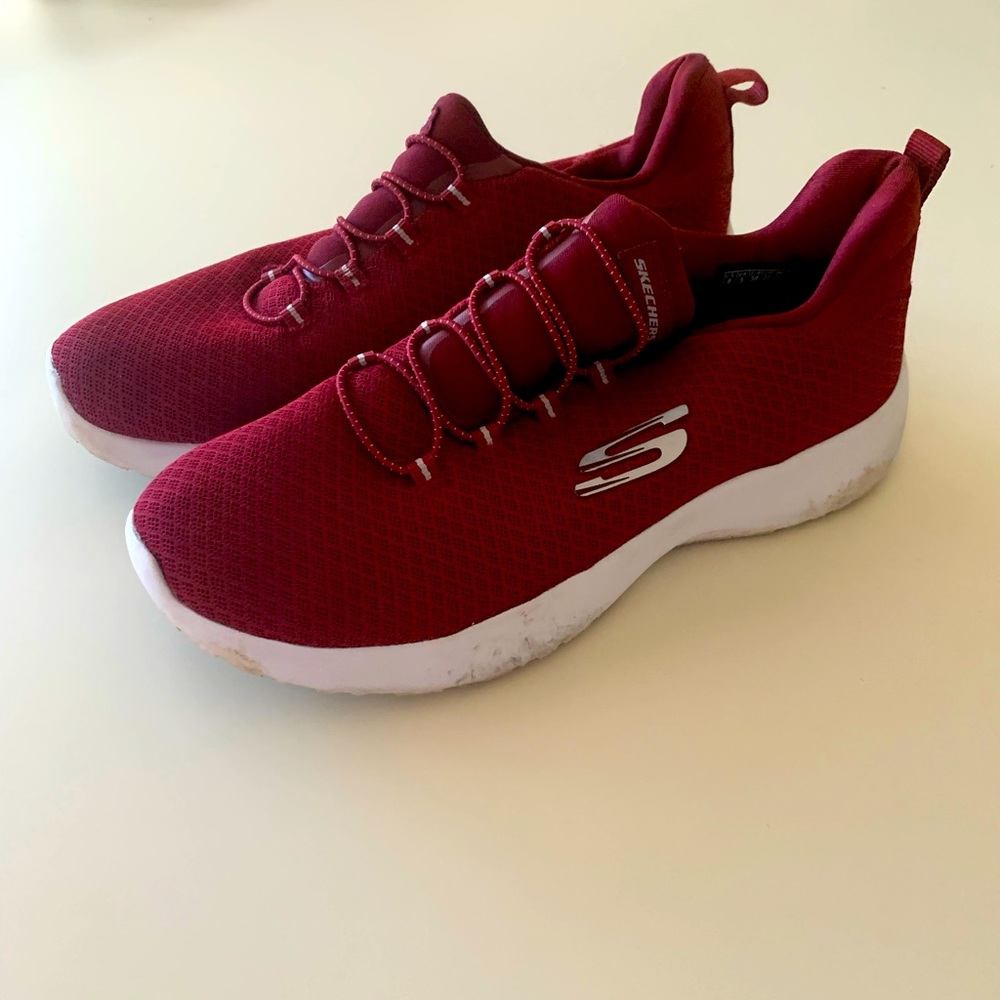 Wine Red Skechers Shoes